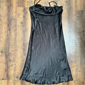 BEBE Satin Cowl Neck Slip Midi Dress Size M